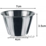 LLMZ Puddingform 6 Stück Individuelle Puddingform Puddingbecher Mini Edelstahl Durchmesser 7 cm