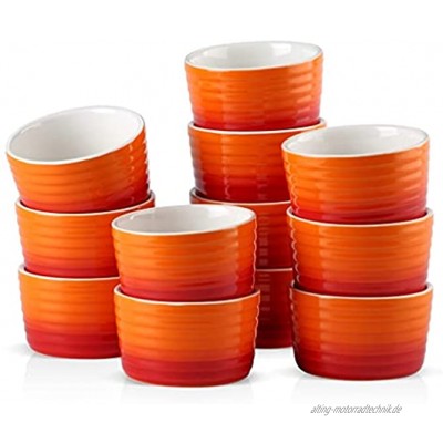 SHYPT 6 12-teilig 300ML Porzellan Souffle Cup Kuchen Backplatten Set Keramik Souffle Cup Set Brulee Muffin Ramekin Souffle Gerichte Size : 12-Piece