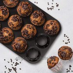 Belmalia Muffinblech aus Silikon für 12 Muffins antihaftbeschichtet Cupcakes Brownies Kuchen Pudding Muffinform Schwarz