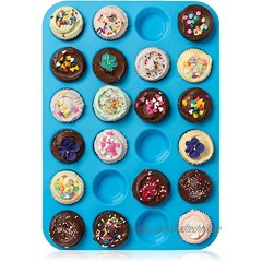 HelpCuisine® PREMIUMQUALITÄT 24x Silikon Muffinform Backform Muffinförmchen Kuchenform mit antihaftbeschichtung hochqualitativ Cupcake Muffins.