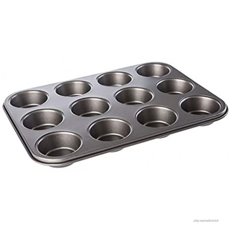 KADAX Muffinform Backform für 12 Muffins 35 x 26.5cm aus Stahl große Wölbungen optimale Hitzeverteilung Nicht anbrennbare flexibel Backblech für süße Backwerk