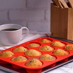 Leslady Silikon Muffinform für 12 Muffins 2 Stück Silikonform Muffinblech Fromen Backform Backblech Kuchenform für Cupcakes Schokolade Kuchen Pudding Muffin