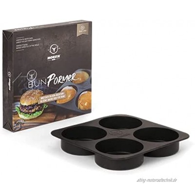 MOESTA-BBQ 19297 BunFormer Silikon-Backform für Burger-Brötchen – Bis 230°C Temperaturbeständig für Ofen Grill