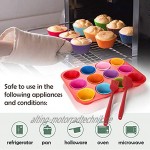 Muffin-Silikon-Backform mit 12 Mulden und 12 Muffinförmchen wiederverwendbar 1 Silikonspatel und 1 Ölpinsel Silikon-Muffinblech Antihaft-Backform
