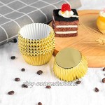 OUNONA 200pcs Muffinf?rmchen Aluminium-Folien Cupcake Form,Ideal f¨¹r Muffins und Cupcakesgoldenes