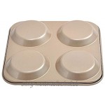 Yorkshire Pudding Backform,Antihaft 4 Tassen Pudding Tray PFOA- und BPA-freier Backblech Aus Karbonstahl gefertigt