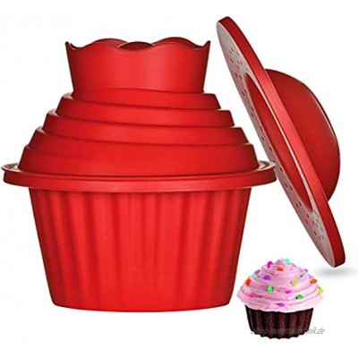 ZSWQ Große Cupcake Backform Extra XXL Muffinform Giant Cupcakes Silikon Form für Torten Muffins und Deko