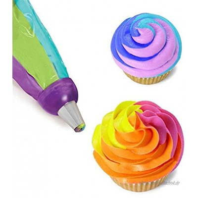cA0boluoC Spritztüllen 3 Farben Kunststoff Kuchendekoration wiederverwendbar für Muffins  Kekse Kuchen Gebäck Dekoration