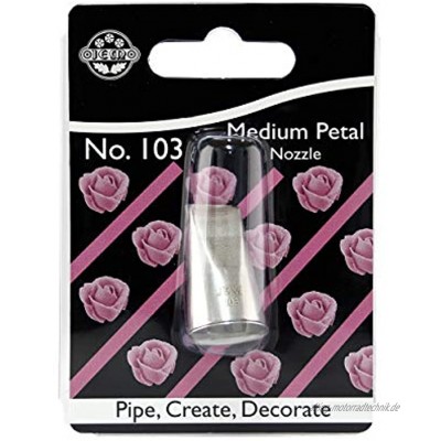 PME NZ103 Mittelgroße Spritztülle für Blütenblatt Rüsche Nr. 103 Silber