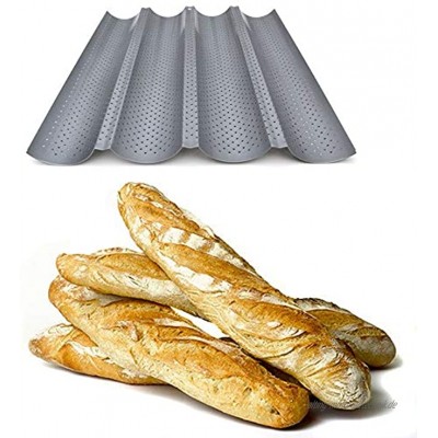 Baguette-Backblech Antihaft – perforierte Brotplatte auch für Kekse und Mandelkekse Silikon 4 baguettes