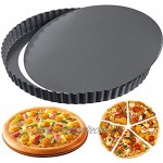 Bestzy Backform für Pizza Quiche abnehmbarer Boden Durchmesser 26 cm antihaftbeschichtet für Kuchen Quiche runde Torten