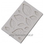 Flybloom DIY Blätter Form Silikonformen Schokolade Fondant Sugarcraft Plätzchenform Kuchen Dekor Backen Werkzeuge Weiß