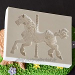 N A Karussell-Pferd Silikonform für Fondant Kuchen Cupcakes Zuckerguss Schokolade