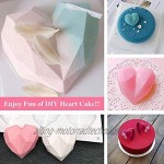 Set mit 4 8 Mulden Geometrische 3D Love Heart Schokoladenformen Kit Silikon Diamant Herz Form Backblech Schaber Pinsel für Süßigkeiten Pudding Desserts 2 x weiß