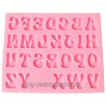 Silikonform mit Buchstaben und Alphabet zum Backen für Fondant Schokolade Kuchen Dekorationswerkzeug – Pink