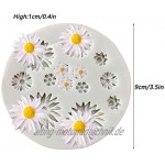 Ziyero Flower Fondant Mold DIY Mini Kuchenform 3D Blumen Silikon Form Silikon in Lebensmittelqualität Weich Haltbar Leicht Reinigen für Machen Kuchen Schokolade Biscuit Eiswürfel usw Hellgrau