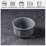 FE Porzellan Auflaufförmchen 8oz Souffle Dish Backförmchen für Creme Brulee Pudding Eis 6er Set Grau