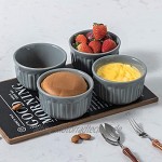 FE Porzellan Auflaufförmchen 8oz Souffle Dish Backförmchen für Creme Brulee Pudding Eis 6er Set Grau