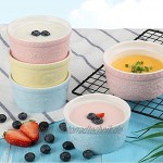 Sumerflos Souffle-Förmchen aus Porzellan zum Backen Pudding Crème Brulee und Eiscreme mikrowellengeeignet Set mit 5 eleganten Farben