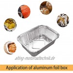 Elinala Aluschalen Grill Aluschalen Einweg 30 PCS 450ML 700ML und 1100ML Rechteckige Aluminiumfolienpfanne mit Deckel zum Braten Kochen und Aufbewahren von Lebensmitteln.