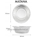 matana 40 Runde Aluschalen mit Deckel Perfekt zum Backen 800ml 18x18cm