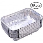 PartyKindom 30 Einweg-Grillpfannen aus Aluminiumfolie 570 ml tief zur Aufbewahrung von Lebensmitteln ohne Abdeckung