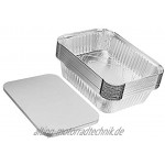 PPuujia Einweg-Lunchbox aus Aluminiumfolie Fettauffangschale Backblech mit Deckel Küchenutensilien Zubehör Farbe: Silber 630 ml Anzahl der Stück: 50 Stück