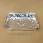 XUXN 12 x 8 Aluminiumfolien-Pfannen mit Deckel 10 Stück haltbare Einweg-Grill-Tropffette tiefe Dampfpfanne und Backofen-Buffet-Tabletts Lebensmittelbehälter für Catering Backen Braten