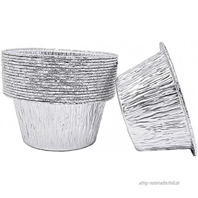 Yililay Aluschalen 50PCS Aluminium Drip Pan Foil Pie Dish runde Behälter Kuchen-Kästen für Backen Grillen