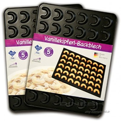 Zenker Vanillekipferl Backblech Backen Backform 42x32x1,4 cm für 42 Kipferl