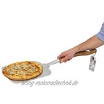 Boska Pizzaschaufel Kurzer patentierter Griff Einhändig zu verwenden Aluminium & Eichenholz 30x74x3 cm