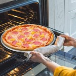 HaWare Pizzablech Rund Pizzaform 30cm Edelstahl Pizza Backblech 2 Stück für Backofen Backen – Ungiftig＆Gesund Einfach zu Reinigen＆Spülmaschinenfest