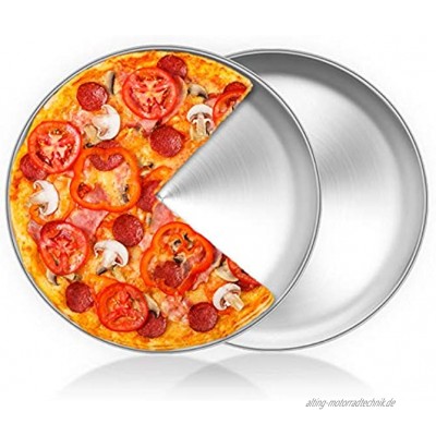 HaWare Pizzablech Rund Pizzaform 30cm Edelstahl Pizza Backblech 2 Stück für Backofen Backen – Ungiftig＆Gesund Einfach zu Reinigen＆Spülmaschinenfest