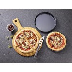Paderno 11740-32 Pizzapfanne Rund Antihaft Hoher Rand Eisen Hochtemperaturbeständig bis 280° 32 cm ø x 2,5 cm Schwarz
