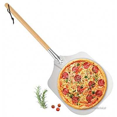 Pizzaschaufel,Pizzaschieber,Pizzaheber,Pizzaschieber Edelstahl,Pizza Schieber,85 cm Langer Abnehmbarer Holzgriff