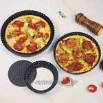 QOTSTEOS Pizzablech Pizzablech mit Löchern Karbonstahl rund multifunktional antihaftbeschichtet perforierte Pizza-Pfanne Pizza-Backgeschirr für Zuhause Küche Ofen Größe: 20 cm