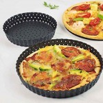 QOTSTEOS Pizzablech Pizzablech mit Löchern Karbonstahl rund multifunktional antihaftbeschichtet perforierte Pizza-Pfanne Pizza-Backgeschirr für Zuhause Küche Ofen Größe: 20 cm