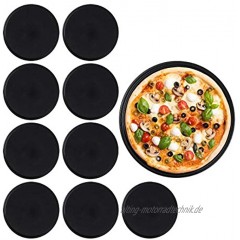 Relaxdays Pizzablech 10er Set rund antihaftbeschichtet Pizza & Flammkuchen Carbonstahl Pizzaform ∅ 32 cm schwarz