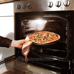 Relaxdays rundes Pizzablech Backblech 4er Set Backset aus beschichtetem Carbonstahl Pizza & Flammkuchen 33cm Ø grau