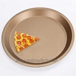 Schneespitze 4 Stück Rundes Pizzablech,Pizzablech 4er-Set,Pizzaform Pizza Backblech Backset aus beschichtetem Carbonstahl,16.5CM,Schwarz Gold