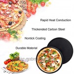 WENTS Pizzablech 2 Stück antihaft rundes Pizzablech Backset praktisches Backblech vielseitig aus beschichtetem Carbonstahl für Pizza & Flammkuchen10 Zoll Schwarz