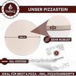 BABEQ Pizzastein und Pizzaschaufel | großer Durchmesser 38cm extra dick | für Pizza wie beim Italiener & Brot Gebäck