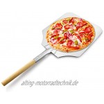 BigButterflyde Pizzastein Pizzaschaufel aus Metall Profi Pizzaheber & Brotschieber