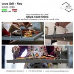 Etna Stone & Design Lava Grill Plus Grillpfanne mit Griffen Lavastein ETNEA Hebelplatte für Backofen und Grill Fleisch Fisch Gemüse und Pizza