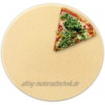 Haude Pizzastein zum Backen 30,5 cm Cordierit Pizzasteinplatte für Grill Backofen Kochen und Servieren von Pizza Brot Käse rund