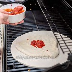 Haude Pizzastein zum Backen 30,5 cm Cordierit Pizzasteinplatte für Grill Backofen Kochen und Servieren von Pizza Brot Käse rund