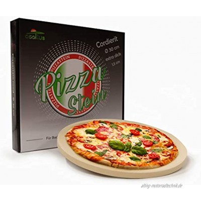 osoltus Profi Pizzastein Cordierit rund 30cm x 1,5cm für Knusperpizza