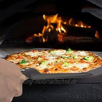 Perforierter Pizzaschieber Pizzaschaufel aus Hart Eloxiertes Aluminium 40cm Große Pizzaschieber mit Langen Griff Brotschaufel für Hausgemachtes Pizza Brot für 12-Zoll-Pizza und Brotliebhaber