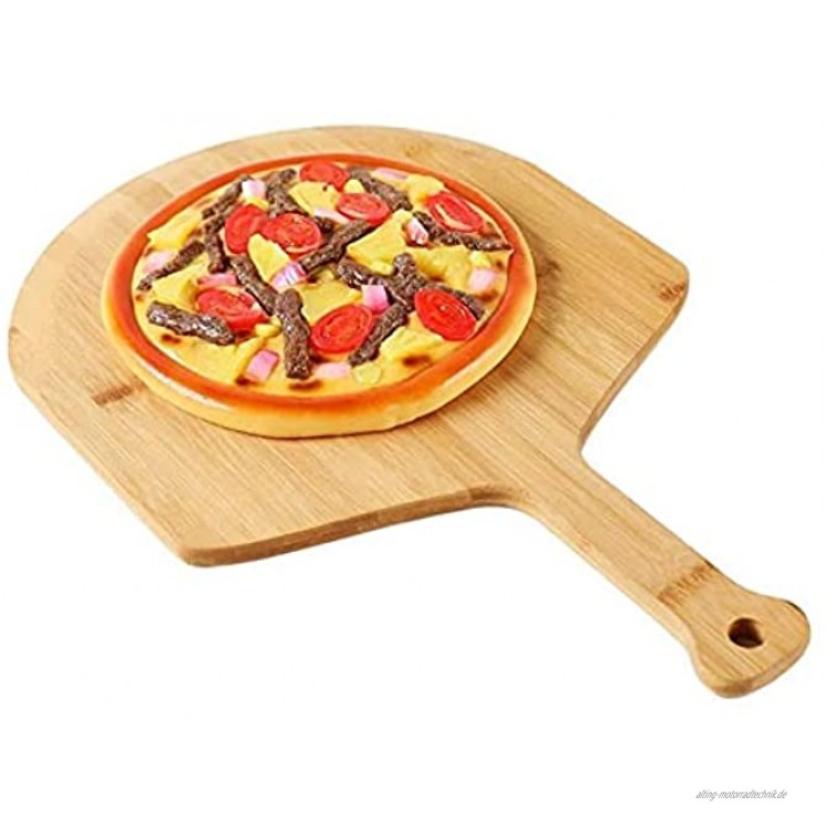 WanuigH Pizzabrett 12 Zoll Pizza Peel Board Küche Kochen Backzubehör mit Griff Bequem und Praktisch Farbe : Bamboo Size : 45x29.5x1cm