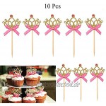 10 stücke Gold Crown Cupcake Topper Prinzessin Geburtstag Party Dekorationen Kinder Baby Jungen Mädchen Babyshower Supplies Color : Gold crown